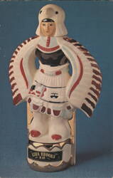 Ezra Brooks Indian Ceremonial Dancer Heritage China Decanter Postcard