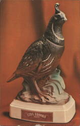 Ezra Brooks California Quail Heritage China Decanter Postcard