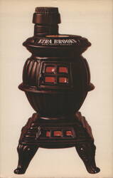 Ezra Brooks Pot Bellied Stove Whiskey Decanter Postcard