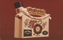 Ezra Brooks 12 Year Old Reno Heritage China Whiskey Decanter Postcard