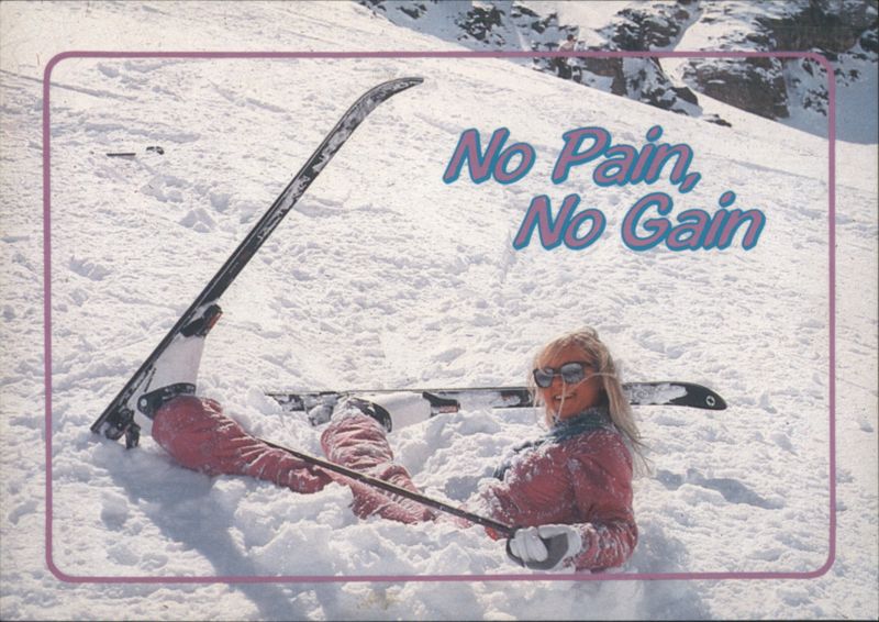 No Pain, No Gain Humorous Skier Fall James W. Kay