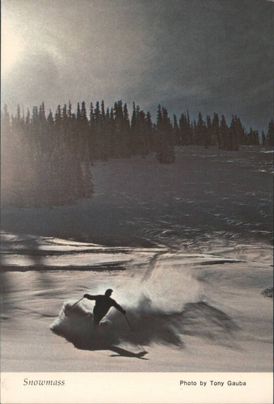 Skier in Fresh Powder on Sam's Knob, Snowmass Aspen Colorado