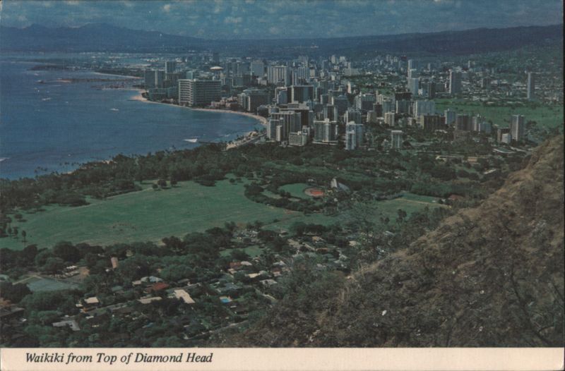 Waikiki from Top of Diamond Head Honolulu Hawaii Mike Roberts