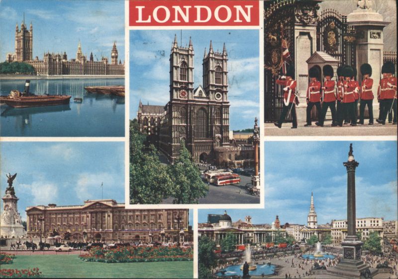 London Landmarks Multi-View with Westminster Abbey United Kingdom