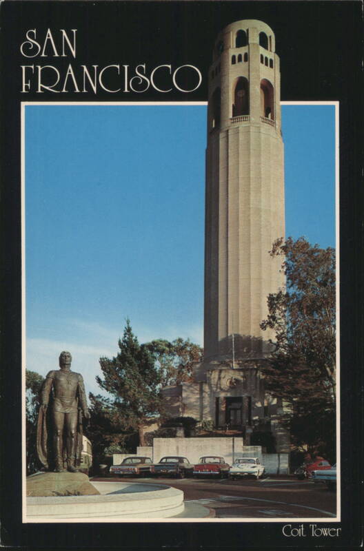 Coit Tower and Columbus Statue, Telegraph Hill San Francisco California