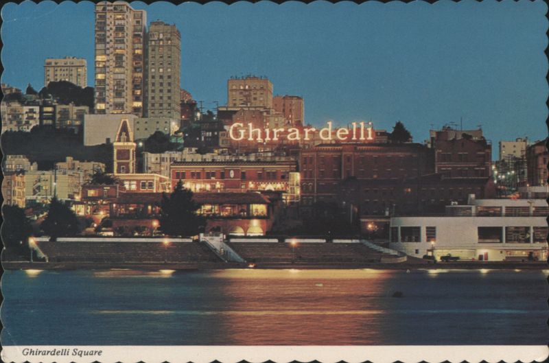 Ghirardelli Square Illuminated Night View San Francisco California