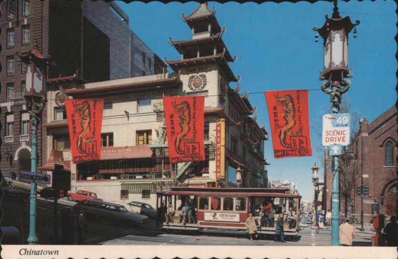 Grant Avenue at California Street, Chinatown Cable Car San Francisco