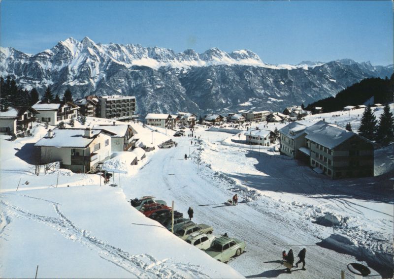 Tannenbodenalp, Flumserberge Winter Mountain View Switzerland