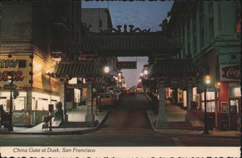 China Gate at Dusk, Grant Avenue at Bush Street San Francisco California