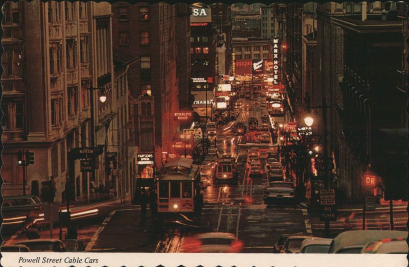 Powell Street Cable Cars at Twilight San Francisco California