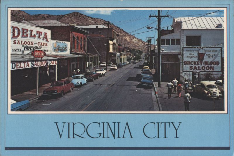 C Street View with Delta and Bucket of Blood Saloons Virginia City Nevada