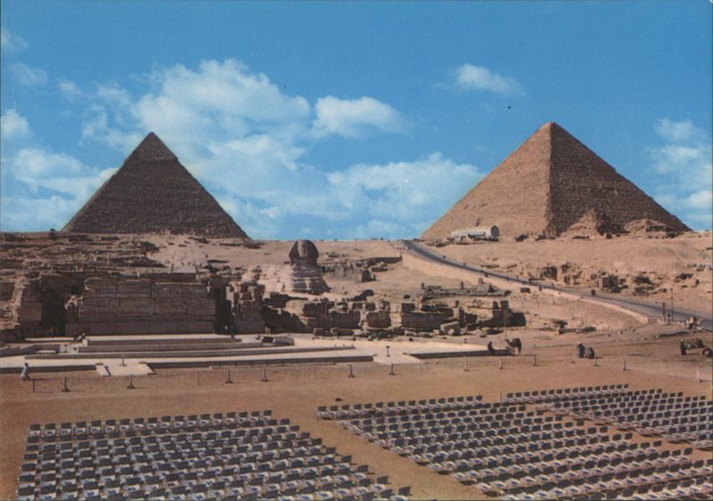 The Sphinx and the Pyramids of Cheops and Chephren Giza Egypt