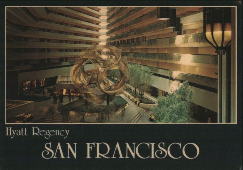 Hyatt Regency Interior Panorama and Lobby Sculpture San Francisco California