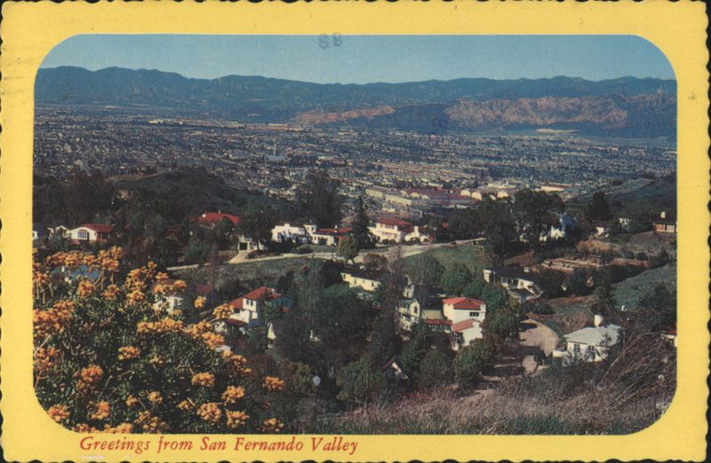 Aerial View of San Fernando Valley Residential Area California