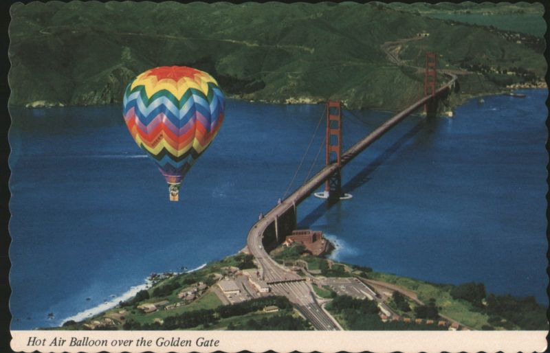 Hot Air Balloon over the Golden Gate Bridge San Francisco California