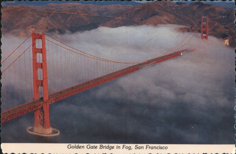 Golden Gate Bridge in Fog San Francisco California