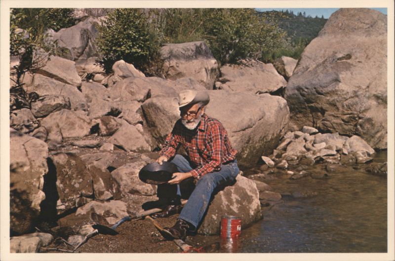 Old Blackrock Panning Gold in Mother Lode Country California