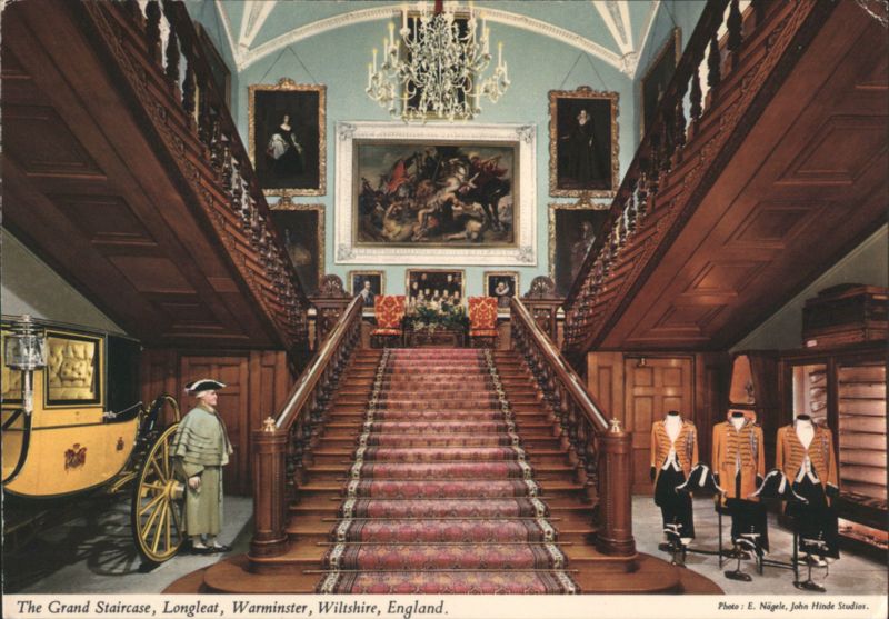 The Grand Staircase and State Chariot, Longleat House Warminster England