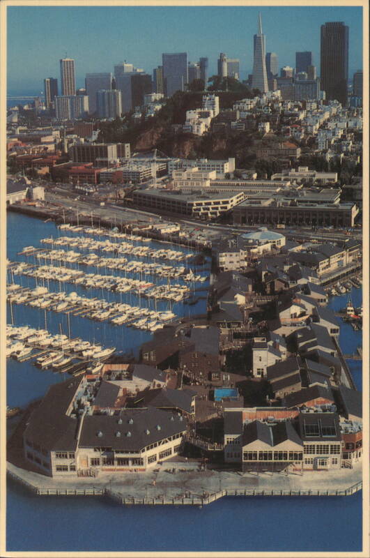 Aerial View of Pier 39 and San Francisco Skyline California