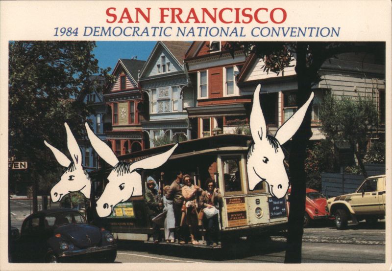 1984 Democratic National Convention, Cable Car & Donkeys San Francisco California