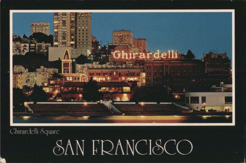 Ghirardelli Square Night View with Iconic Neon Sign San Francisco California