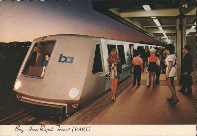 Bay Area Rapid Transit (BART) Train at Station Platform San Francisco California