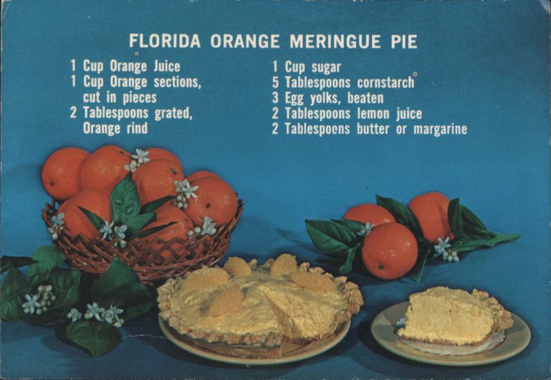 Florida Orange Meringue Pie Recipe and Ingredients