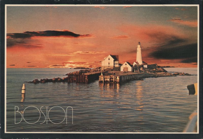 Historic Boston Light on Little Brewster Island Massachusetts