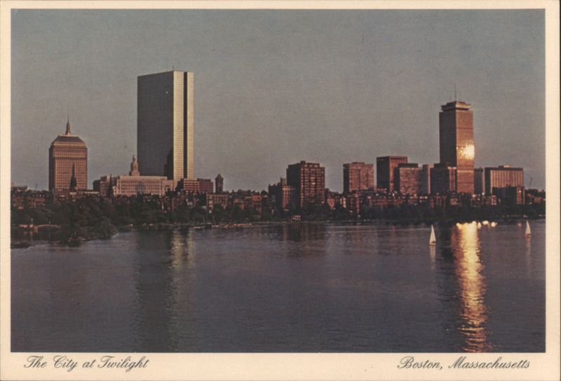 The City at Twilight, Back Bay Skyline & Charles River Boston Massachusetts