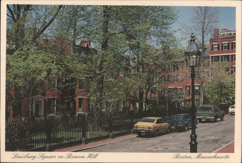 Louisburg Square on Beacon Hill with Gas Lights Boston Massachusetts