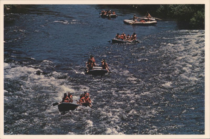 Rafts Entering Still Water on the American River Coloma California