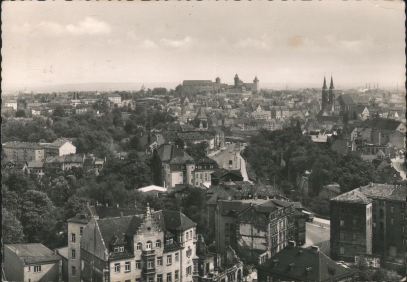 View from High-Rise to the Imperial Castle Nuremberg Germany