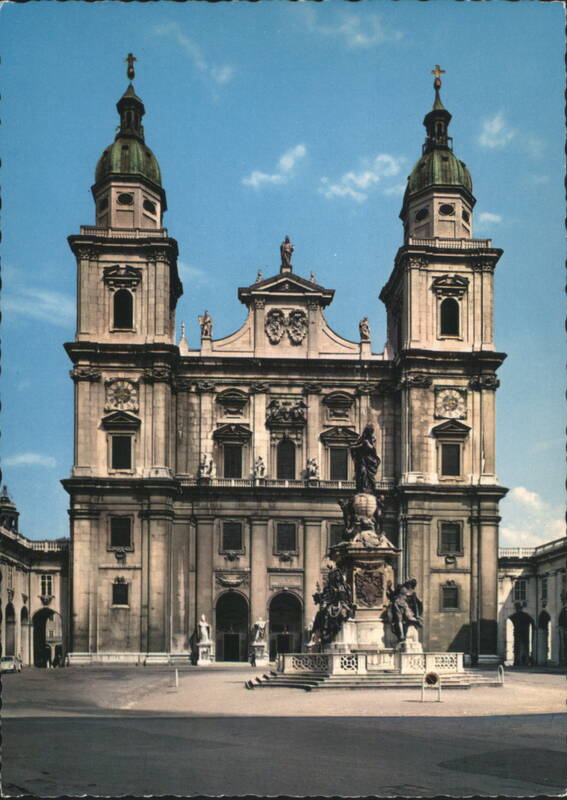 Cathedral of Salzburg and Statue of the Holy Virgin Austria
