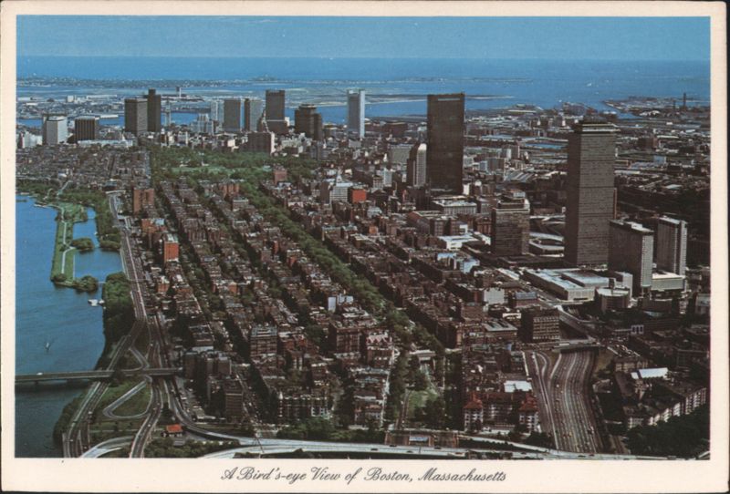 Bird's-eye View of Back Bay and Downtown Skyline Boston Massachusetts