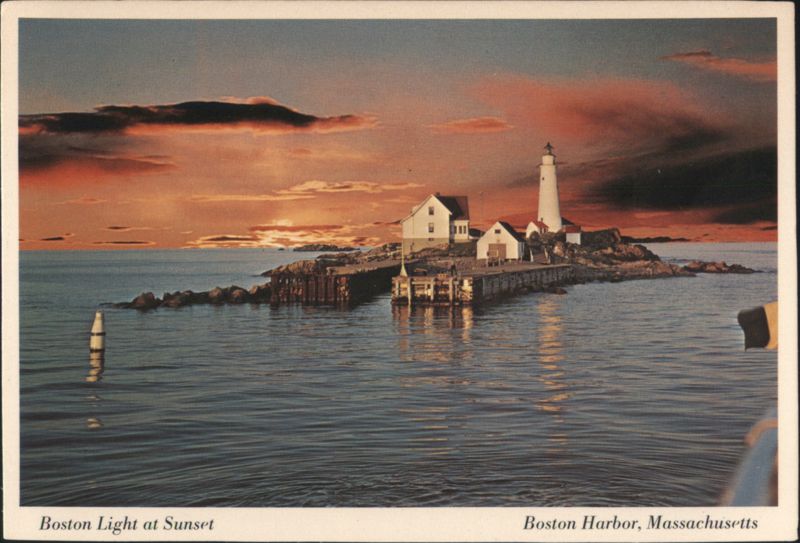 Boston Light at Sunset, Little Brewster Island Massachusetts