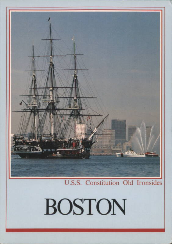 U.S.S. Constitution Old Ironsides with Fireboat Salute Boston Massachusetts
