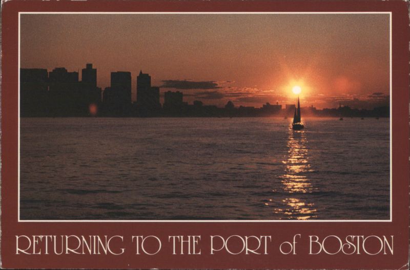 Returning to the Port of Boston at Sunset Massachusetts