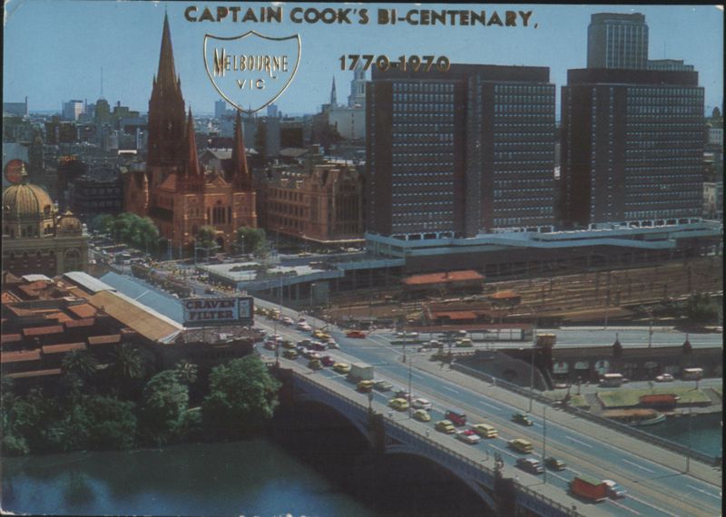 Captain Cook's Bi-Centenary, View from Princes Bridge Melbourne Victoria Australia