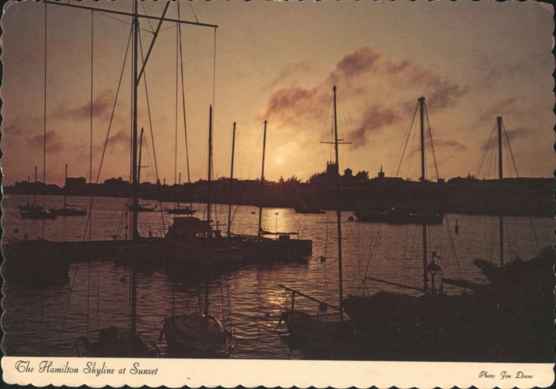 Hamilton Skyline and Harbor at Sunset Bermuda Jim Doane