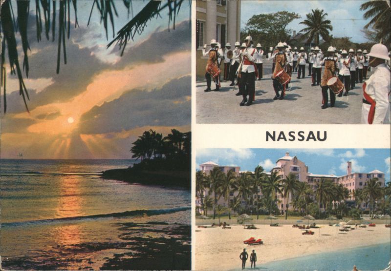 Multi-view of Nassau: Marching Band, Beach & Sunset Bahamas