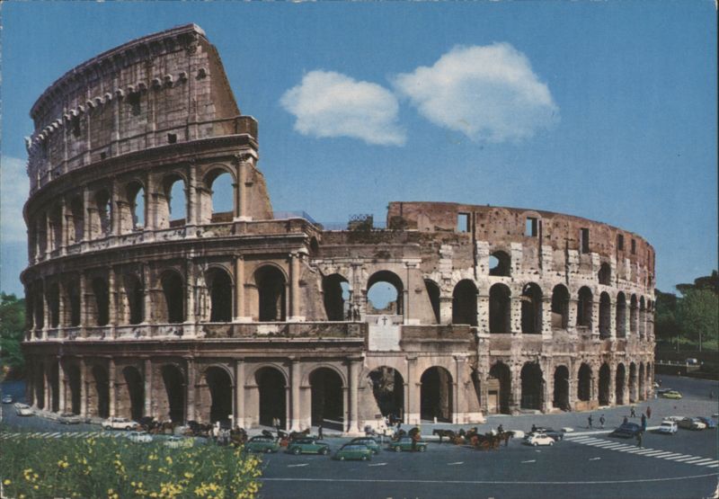 The Colosseum with Vintage Cars and Carriages Rome Italy