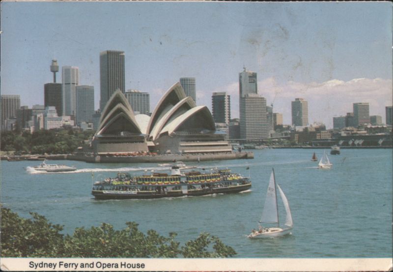Sydney Opera House and Ferry with City Skyline NSW Australia