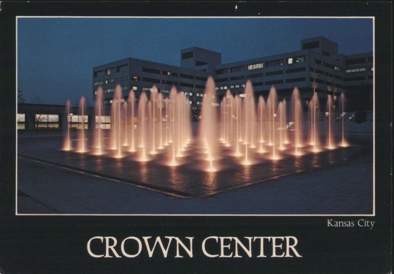 Crown Center Dancing Waters at Night Kansas City Missouri