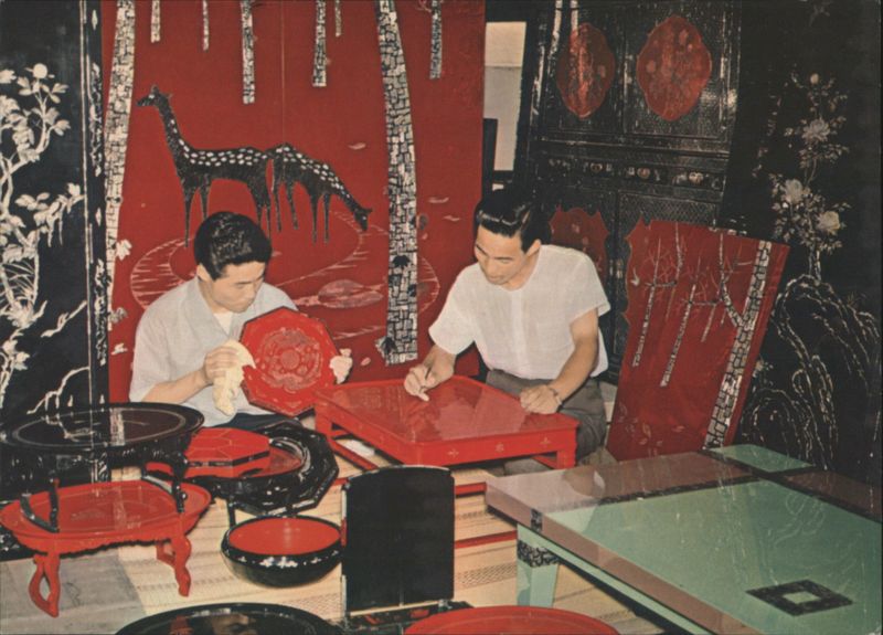 Craftsmen Finishing Exquisite Korean Lacquerware South Korea