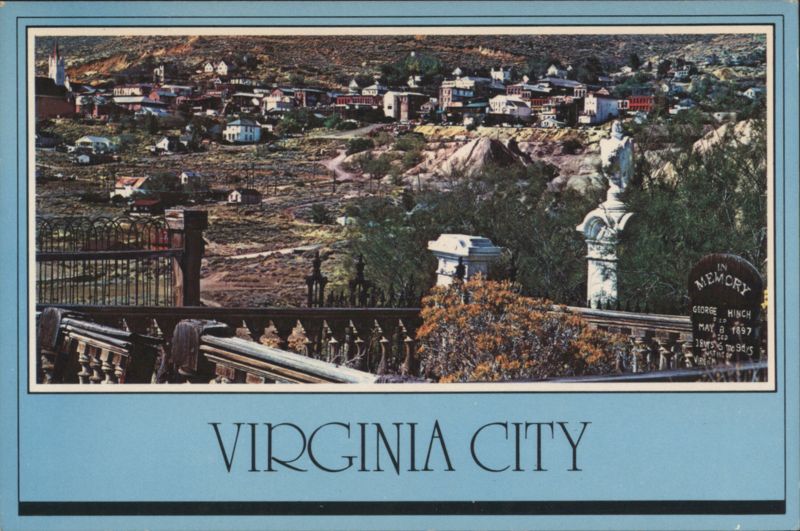 View of Town from Historic Cemetery Virginia City Nevada