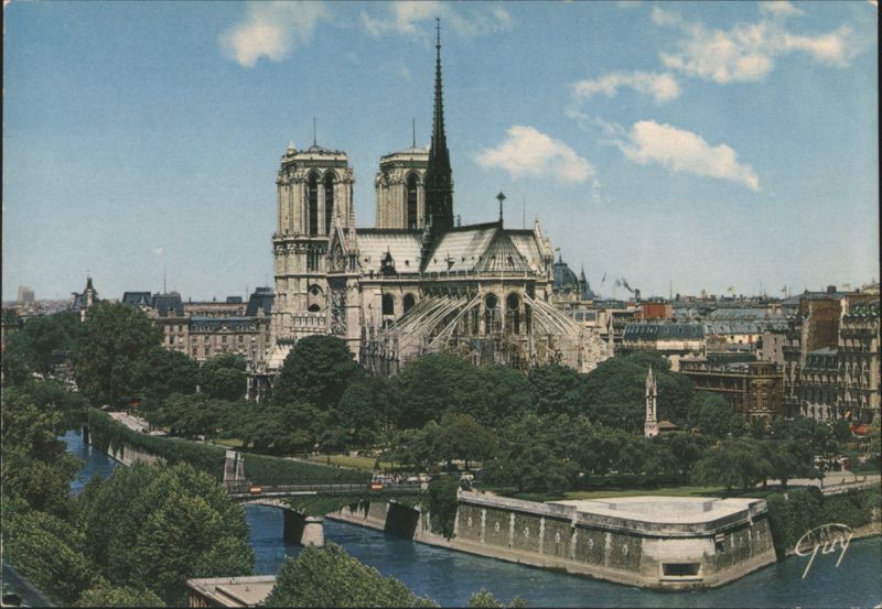 Notre-Dame Cathedral and Square Jean XXIII Paris France