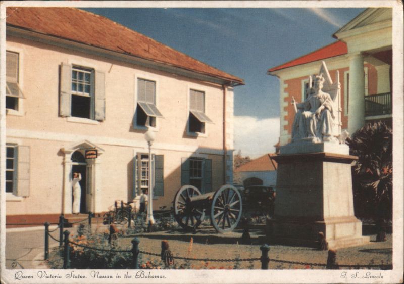 Queen Victoria Statue at the Post Office Entrance Nassau Bahamas