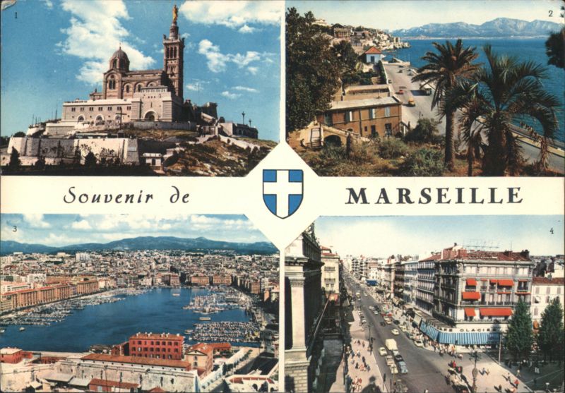 Multi-view Souvenir of Marseille Landmarks France