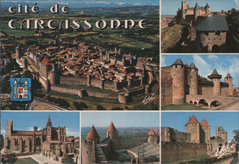 Cité de Carcassonne Multi-View Aerial & Landmarks France