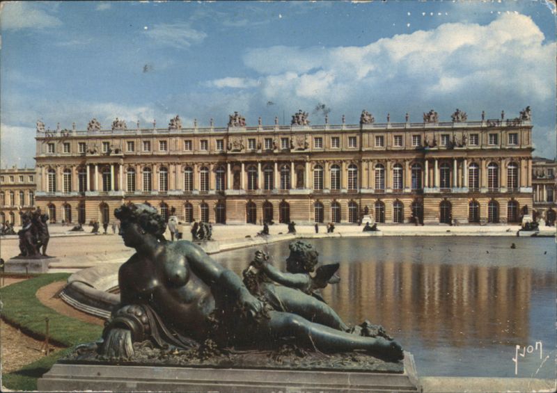 Palace of Versailles, Parterre d'Eau and La Saône Statue France